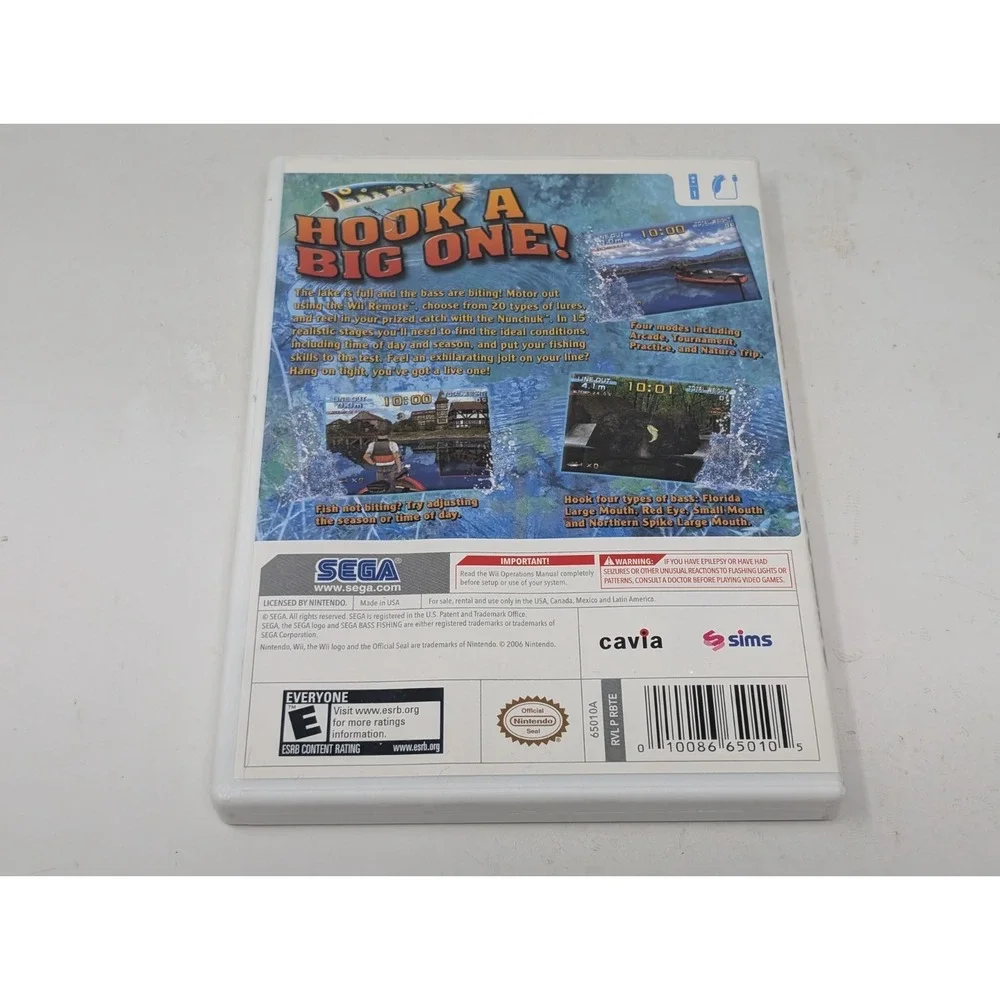 Sega Bass Fishing (Nintendo Wii, 2008) Complete CIB‎ Tested